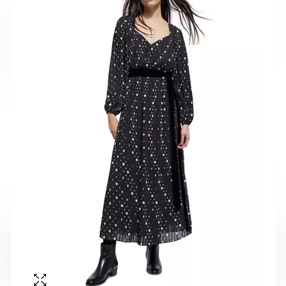 NWT The Kooples Maxi Dress Women’s Black Polka dot size 1/small